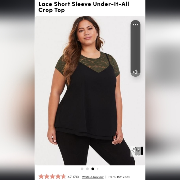 Lace Short Sleeve Under-It-All Crop Top - Picture 7 of 9